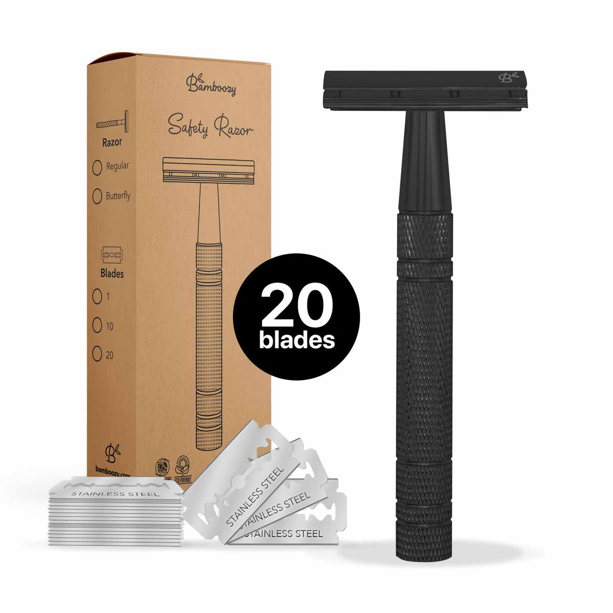 Safety Razor Black Aluminium Bamboozy COM