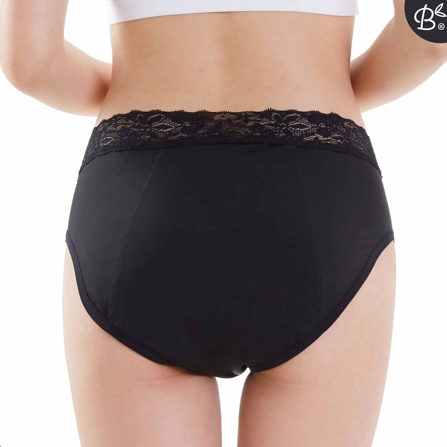 Cage Panties. Bamboo blend. Adjustable size tabs. Mid Rise. Black