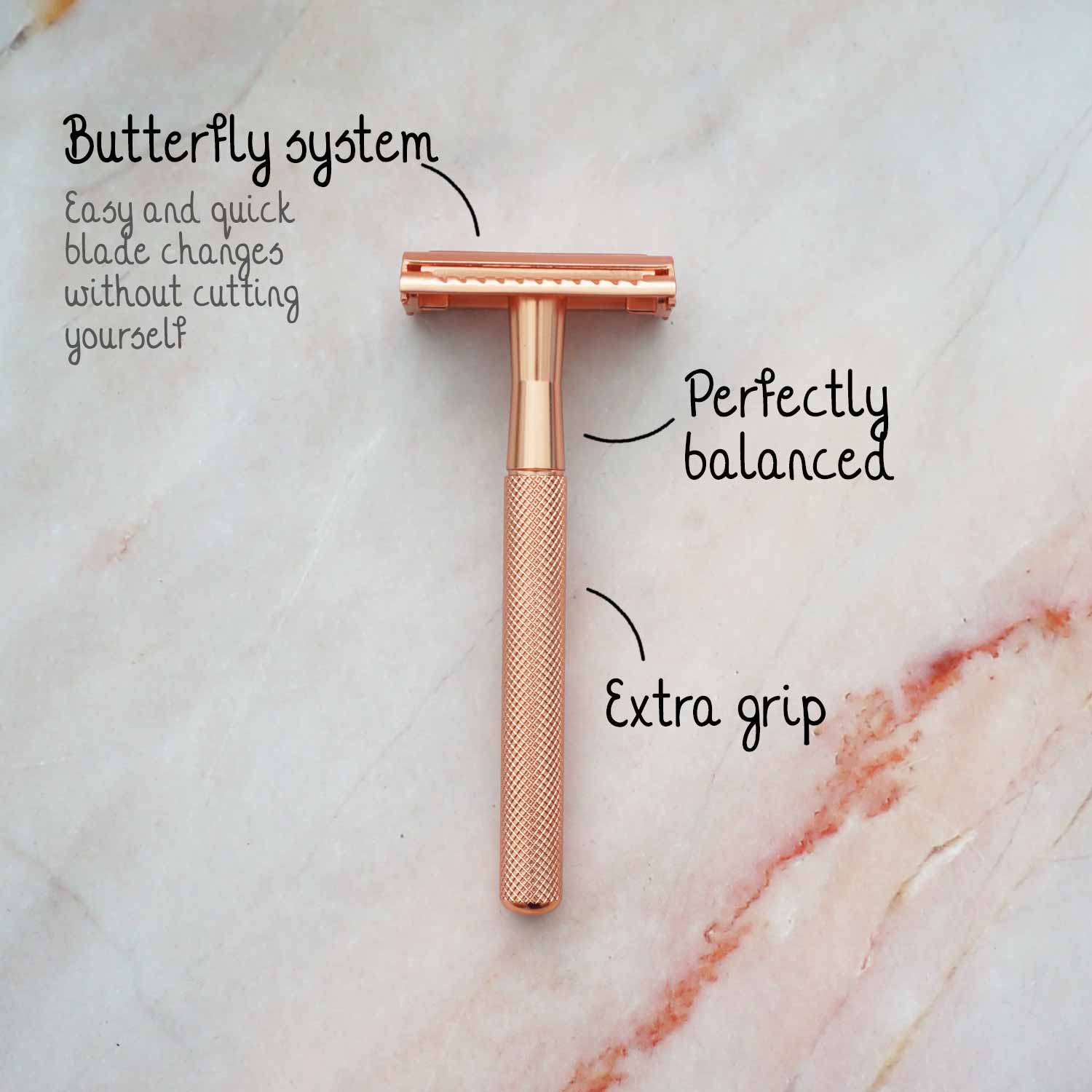 Safety Razor Butterfly + 20x Platinum Blades – Bamboozy COM